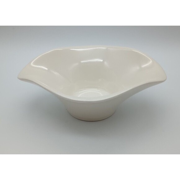 Vintage Pottery USA C-1 Planter Pot Bowl Cream Scalloped Oval Candy Keys - Picture 1 of 6